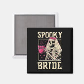 Skeleton Spooky Bride Wedding Chelorette Halloween Magnet (Vorderseite/Rückseite)