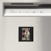 Skeleton Spooky Bride Wedding Chelorette Halloween Magnet (In Situ (Geschirrspüler))