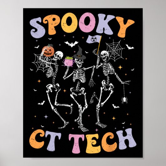 Skeleton Spooky Ct Tech Computertomographie Tech H Poster (Vorne)