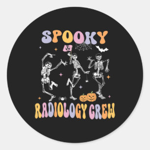 Skeleton Spooky Radiology Crew Röntgen Tech Hallow Runder Aufkleber
