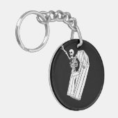 Skeleton springt aus Casket auf einem Schlüsselanhänger (Vorderseite links)