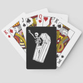 Skeleton springt aus Casket Überraschung auf Spielkarten (Rückseite)
