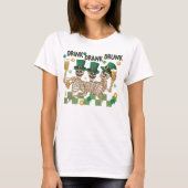 Skeleton St. Patrick's Day, Funny Drinking T-Shir T-Shirt (Vorderseite)