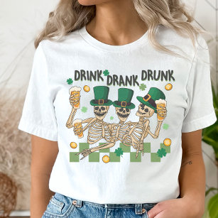 Skeleton St. Patrick's Day, Funny Drinking T-Shir T-Shirt
