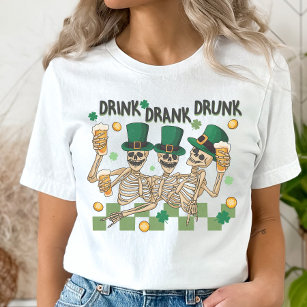 Skeleton St. Patrick's Day, Funny Drinks T-Shirt