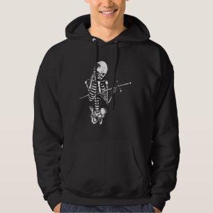 Skeleton Stab Sword Halloween Spooky Bones Skull G Hoodie