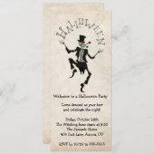 Skeleton Steampunk Halloween Bachelor B'day Party Einladung (Vorne/Hinten)