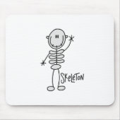 Skeleton Strichmännchen Mousepad Halloweens (Vorne)