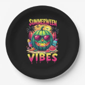 Skeleton Summer Summerween Vibes Watermelon Jack-O Pappteller (Vorderseite)