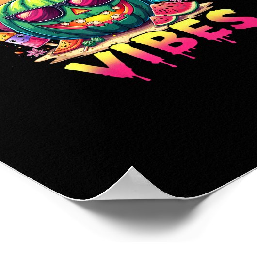 Skeleton Summer Summerween Vibes Watermelon Jack-O Poster (Ecke)
