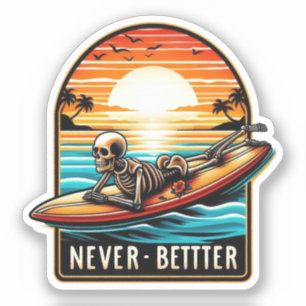 Skeleton Summer Vibes - Niemals besser Aufkleber