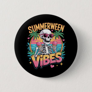 Skeleton Summerween Vibes IceCream Button