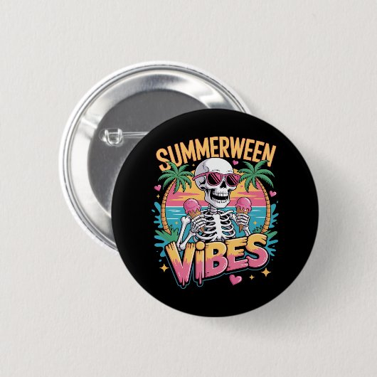 Skeleton Summerween Vibes IceCream Button (Vorne & Hinten)