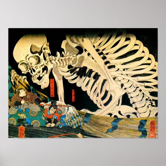 Skeleton Summoned by Witch Kuniyoshi Fine Art Poster (Vorne)