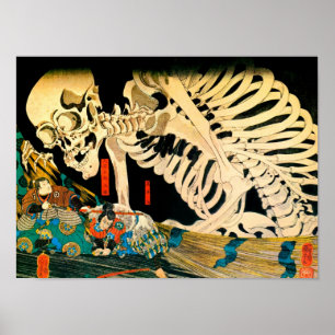 Skeleton Summoned by Witch Kuniyoshi Fine Art Poster
