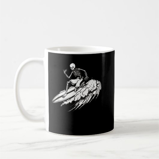 Skeleton Surf T - Shirt Kaffeetasse (Links)