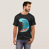 Skeleton Surfer Halloween Funny Wave Surfing Surf T-Shirt (Vorne ganz)