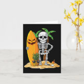 Skeleton Surfing Halloween Hawaii Hawaiian Men Wom Karte (Gelbe Blume)