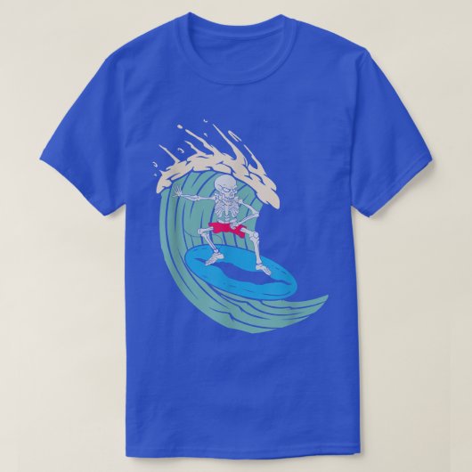 Skeleton Surfing Halloween Hawaii Surfer Wave Ride T-Shirt (Design vorne)