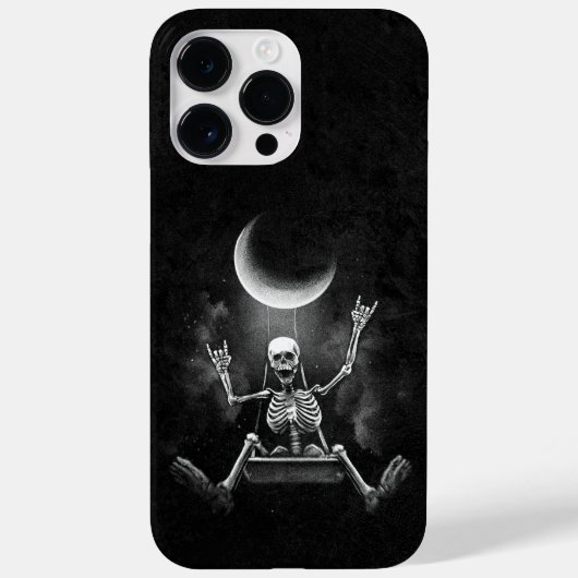 Skeleton Swinging Moon Case-Mate iPhone Hülle (Rückseite)
