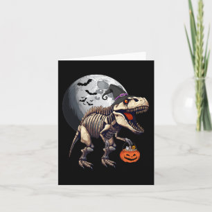 Skeleton T Rex Dinosaur Funny Halloween Pumpkin Bo Karte