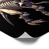 Skeleton T Rex Dinosaur Funny Halloween Pumpkin Bo Poster (Ecke)