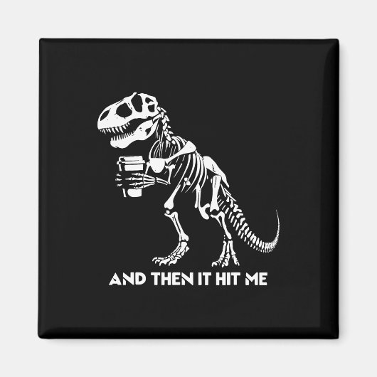 Skeleton T-rex Dinosaur Halloween Men Funny Magnet (Vorne)
