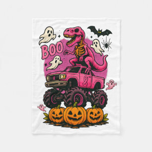 Skeleton T Rex Dinosaur Monster Truck Pumpkin Brea Fleecedecke