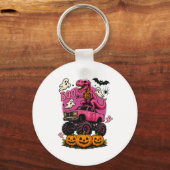 Skeleton T Rex Dinosaur Monster Truck Pumpkin Brea Schlüsselanhänger (Vorderseite)