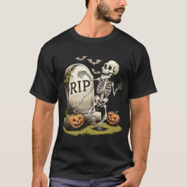 Skeleton tanzen mit Gravestone T-Shirt