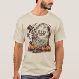 Skeleton tanzen mit Gravestone T-Shirt