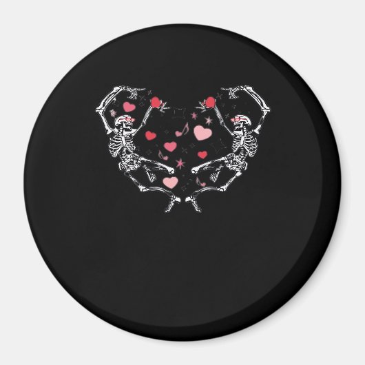 Skeleton tanzend Herz Valentinstag Geschenk Skull Magnet (Vorne)
