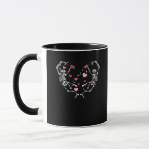 Skeleton tanzend Herz Valentinstag Geschenk Skull Tasse