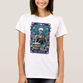 Skeleton Tarot Ästhetik Blauer Blüte Der Leser T-Shirt (Vorderseite)