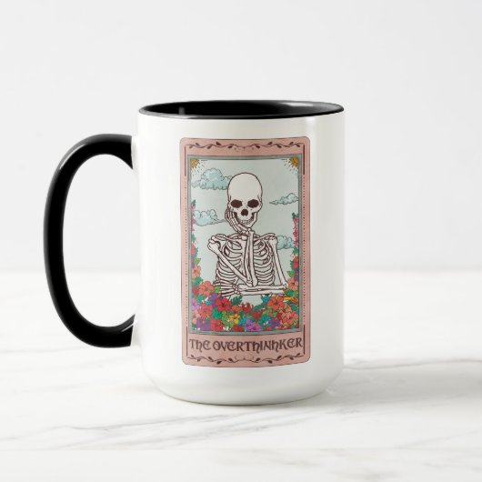 Skeleton Tarot Card Das überdenkende lustige Tarot Tasse (Links)