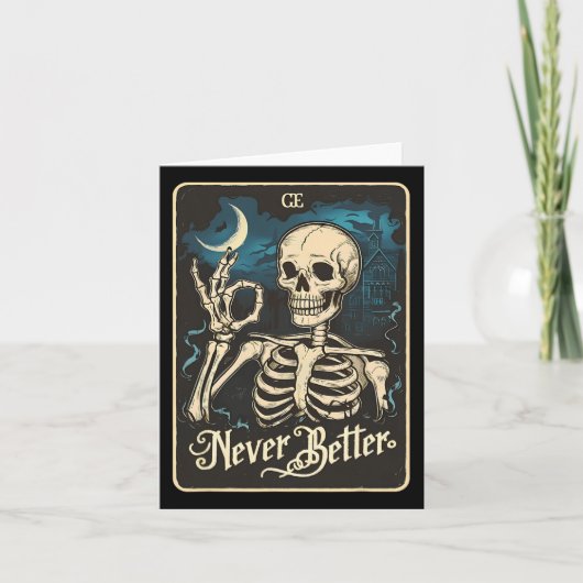 Skeleton Tarot Card Nie besseres SchädelHalloween Karte (Vorderseite)