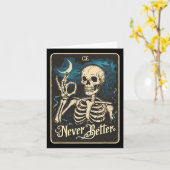 Skeleton Tarot Card Nie besseres SchädelHalloween Karte (Gelbe Blume)