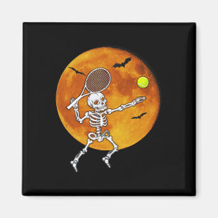 Skeleton Tennis Halloween Racket Ll Magnet