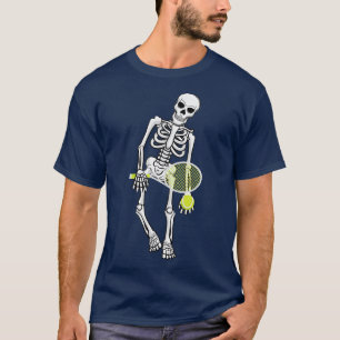 Skeleton Tennis Lazy Halloween Kostümspass T-Shirt