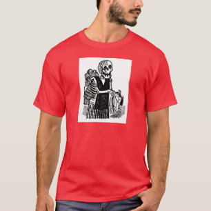 "Skeleton tragende Fische" circa frühem 1900's T-Shirt