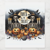 Skeleton Trick-or-TreatFood and Beverage Label Set Weinetikett (Einzelnes Label)