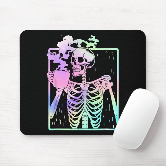 Skeleton trinken Kaffee Frauen Halloween Costu Män Mousepad (Mit Mouse)