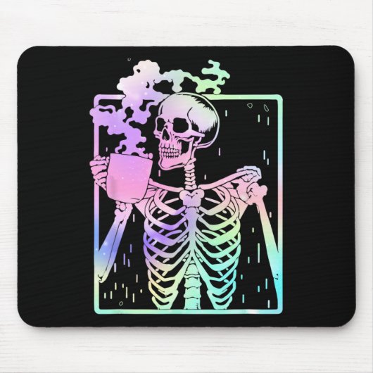Skeleton trinken Kaffee Frauen Halloween Costu Män Mousepad (Vorne)