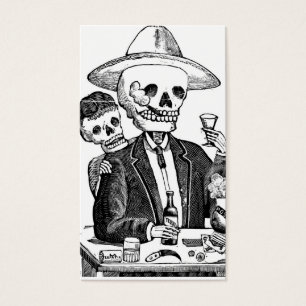 Skeleton trinkender Tequila und Rauchen, Mexiko