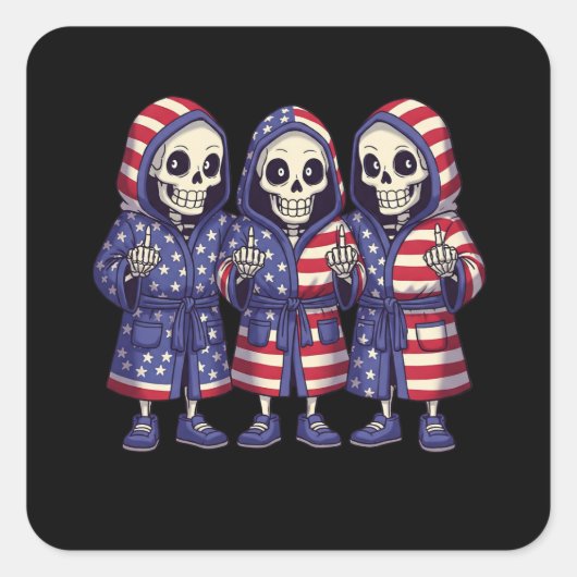 Skeleton Trio Patriotic Aufkleber (Vorderseite)