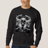 Skeleton UFO Halloween Alien Abduction Skeleton Se Sweatshirt (Vorderseite)