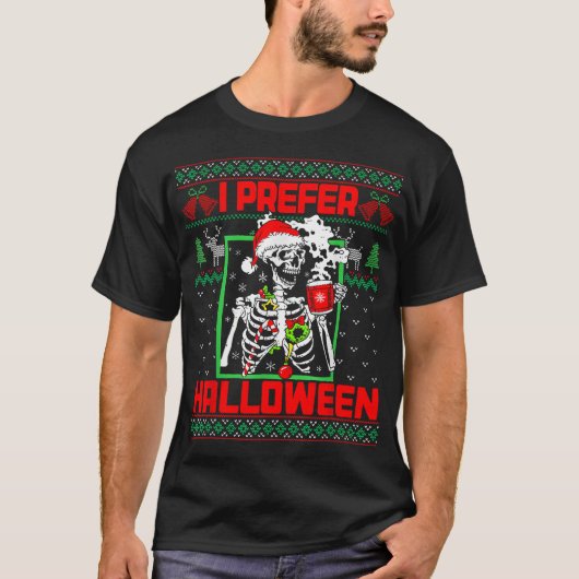 Skeleton Ugly Christmas Sweater T-Shirt (Vorderseite)