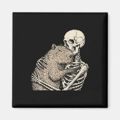 Skeleton umarmt Capybara Halloween Capy Lover Spo Magnet (Vorne)
