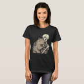 Skeleton umarmt Capybara Halloween Capy Lover Spo T-Shirt (Vorne ganz)