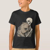 Skeleton umarmt Capybara Halloween Capy Lover Spo T-Shirt (Vorderseite)